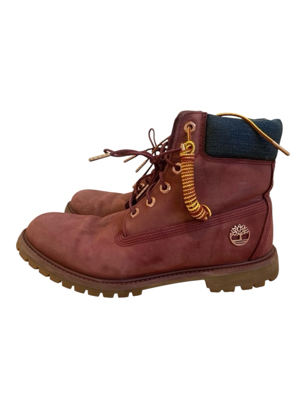 Timberland Premium burgundy ankle boots nubuck distressed leather boots women 10